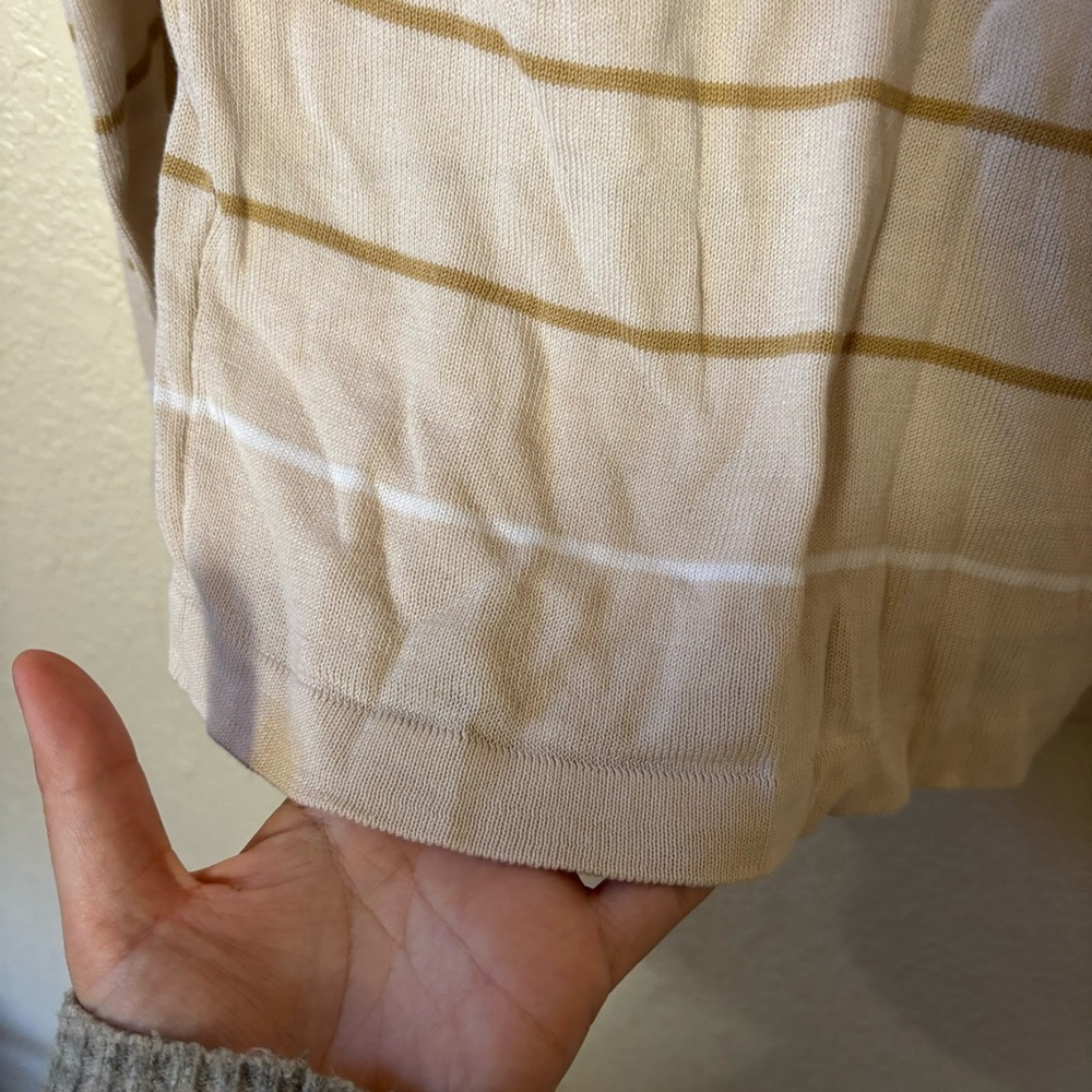 Burberry Golf Tan Lightweight Knit Striped Long Sleeve Sweater Extra Large - Picture 4 of 8